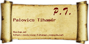 Palovics Tihamér névjegykártya